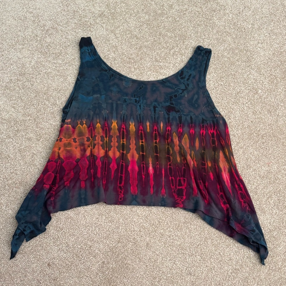 Kathmandu Tie-Dye Tank Top - Blue, Red, Orange